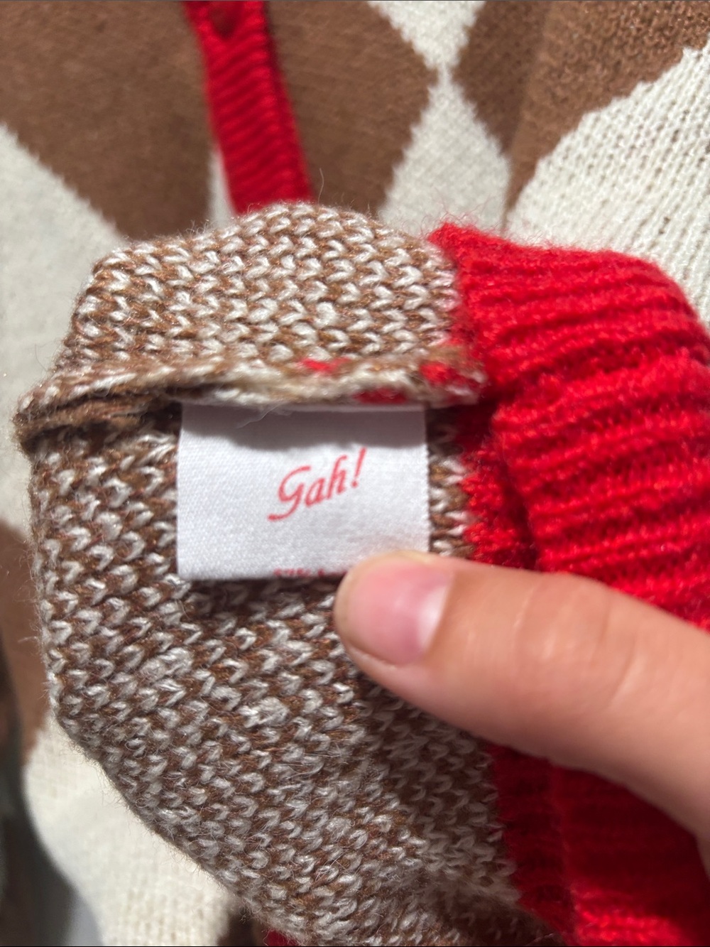 LISA SAYS GAH Lauda button down argyle cardigan size xs/s - Picture 3 of 7